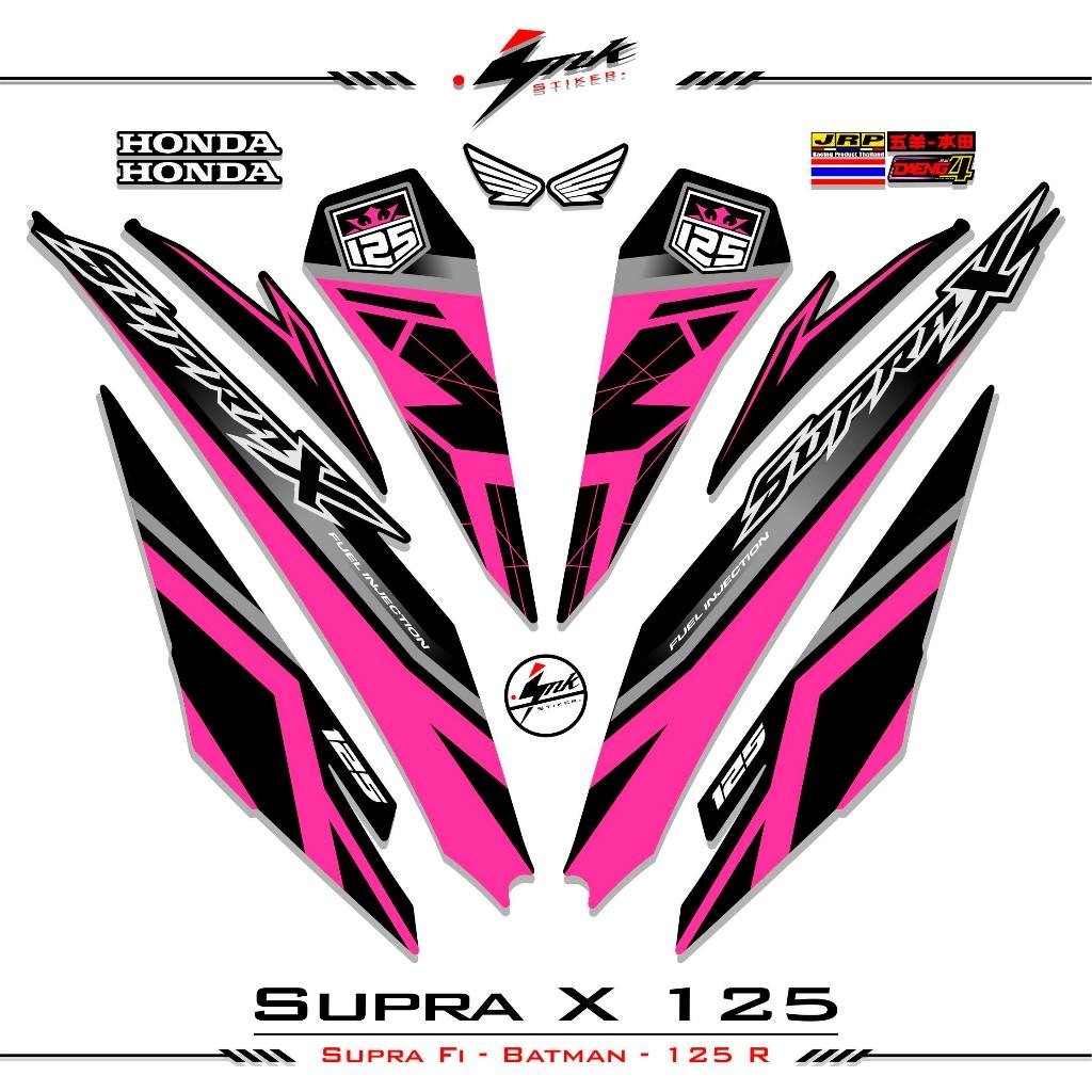 Striping Variasi Supra X 125 Fi 2018  Dasar Hitam Stiker Supra X Batman List Variasi