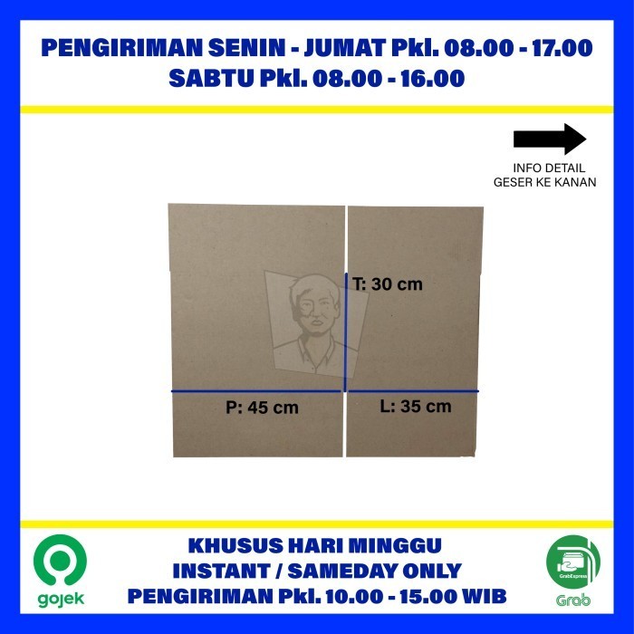 

Kardus Box Karton Polos Murah UK45X35X30