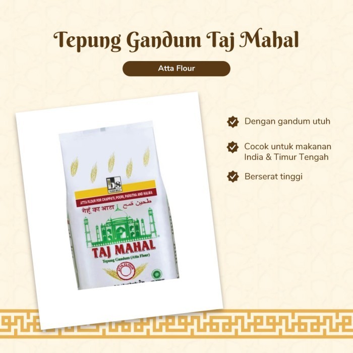 

TERJUAL Taj Mahal Tepung gandum (Atta Flour) 2Kg