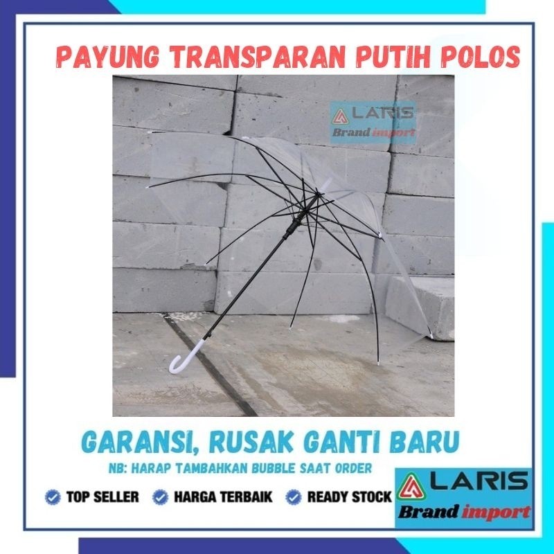 Payung Transparan Putih Polos Payung Jepang Payung Lipat Transparan