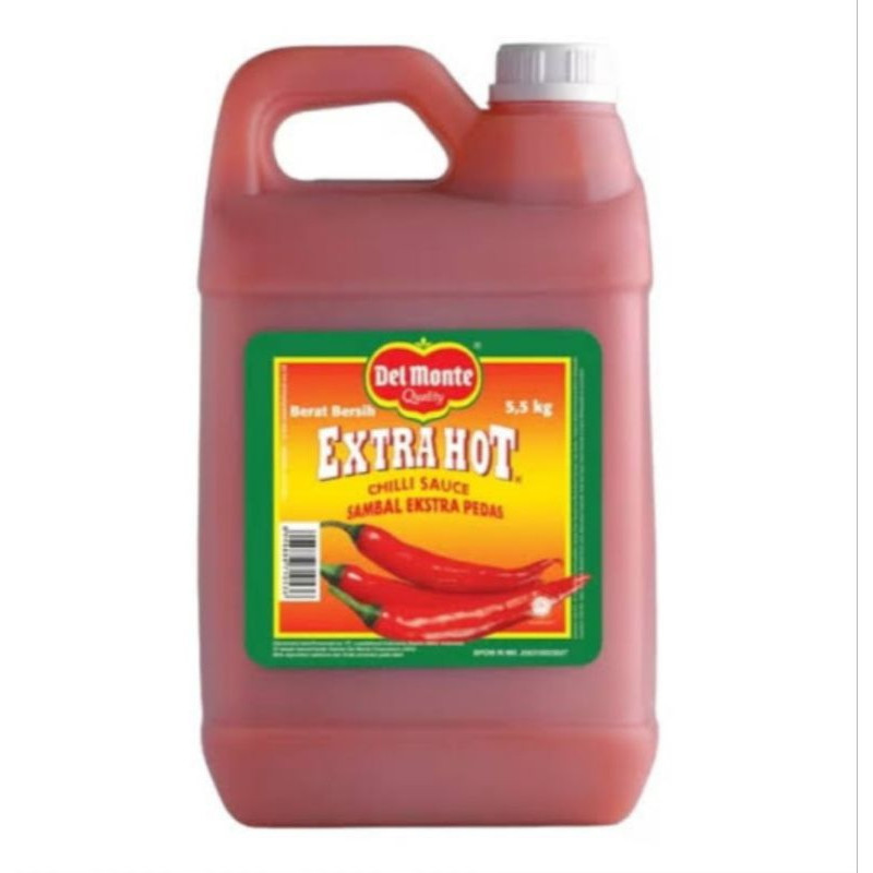 

Delmonte Sambal Extra Hot Jerigen 5,5 / 5.5 kg Del Monte Dirigen 5 kg baru