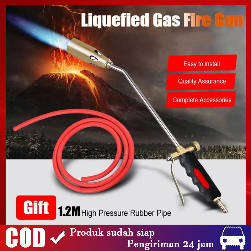 【Ready Stock,COD】Kompor Bakar Komplit Gas Torch Dengan 1.2m Selang Alat Bakar Heating Torch 51cm Gas