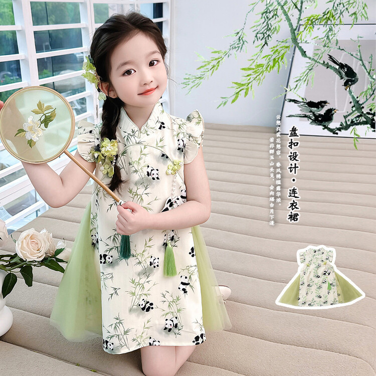 Gaun anak perempuan musim panas gaun putri anak-anak hanfu rok hanfu anak perempuan cheongsam gaya n
