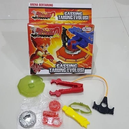 GASSING EVOLUTION BATTLE WITH PLATE DRAGON WARRIOR 2 gasing mainan