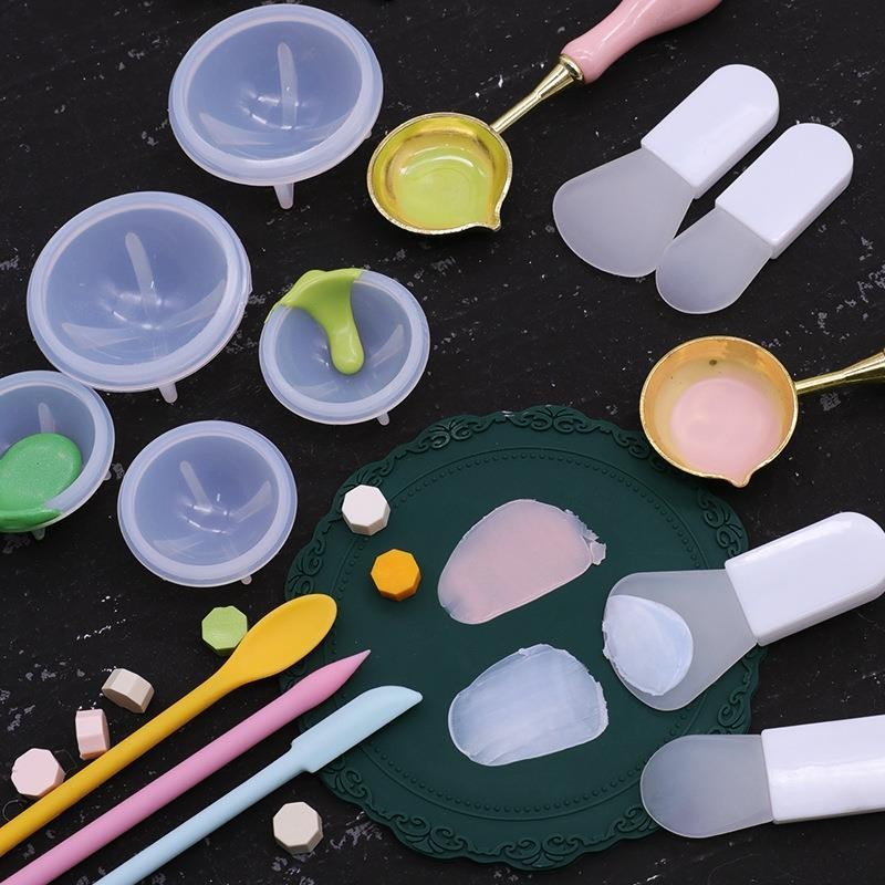 

Seal Wax Stamp Scraper Stirring Mixing Scraper Spoon Silicone Cleaning Tool For Seal Wax Stamp Making Color DIY Candle