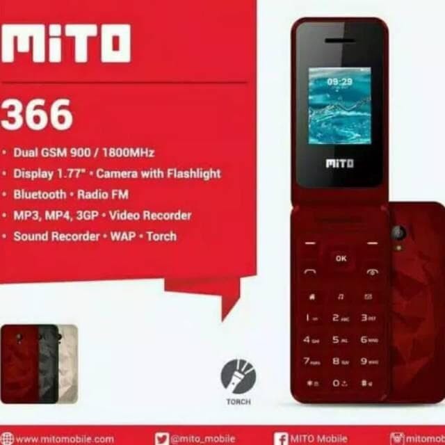Mito 366 dual sim flip garansi resmi