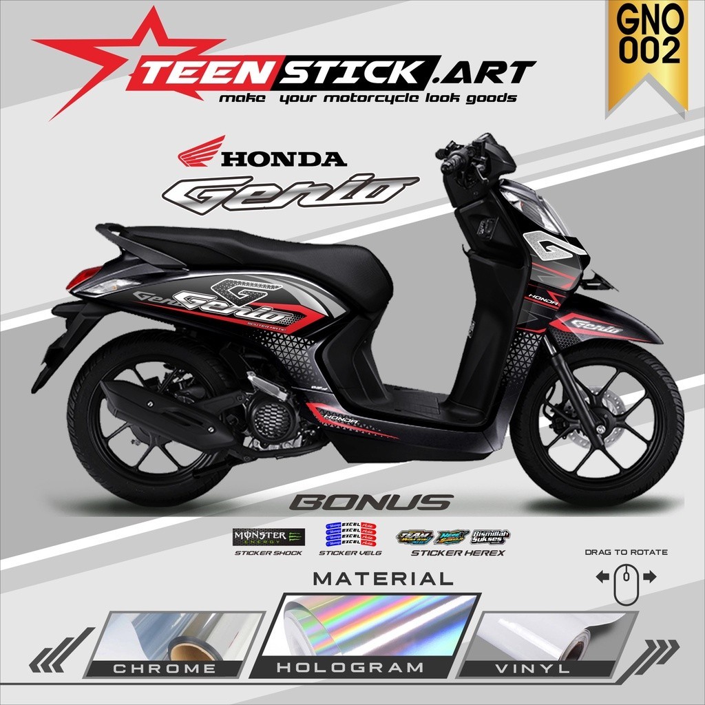 STRIPING VARIASI GENIO HOLOGRAM HONDA GENIO TERBARU NEW DESIGN GRAFIS