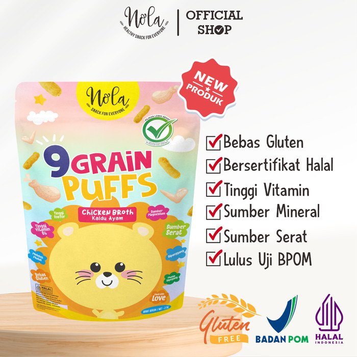 

Nola 9 Grain Puffs Chicken Broth (Rasa Kaldu Ayam) 25 Gram