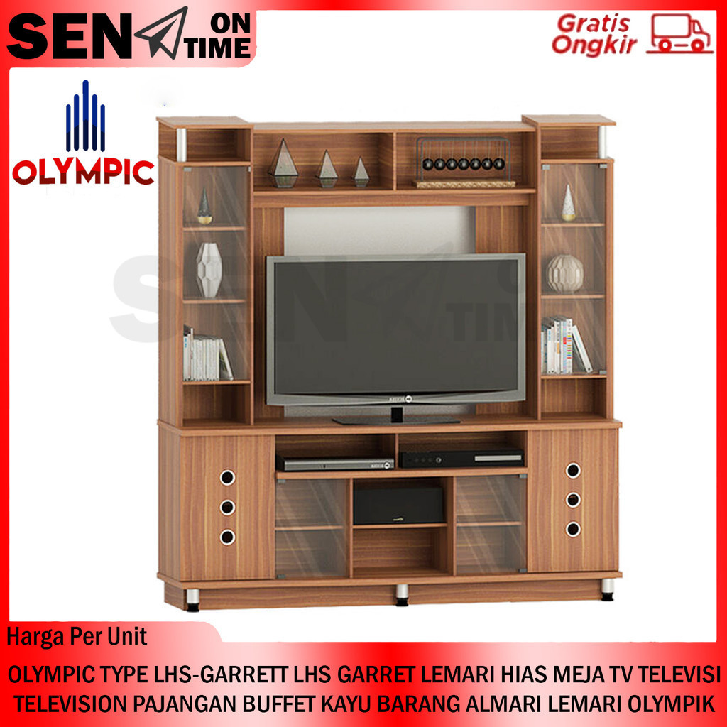 [Kargo] Lemari Hias Olympic LHS-GARRETT LHS Garret Meja TV Televisi Televison Pajangan Buffet Kayu B