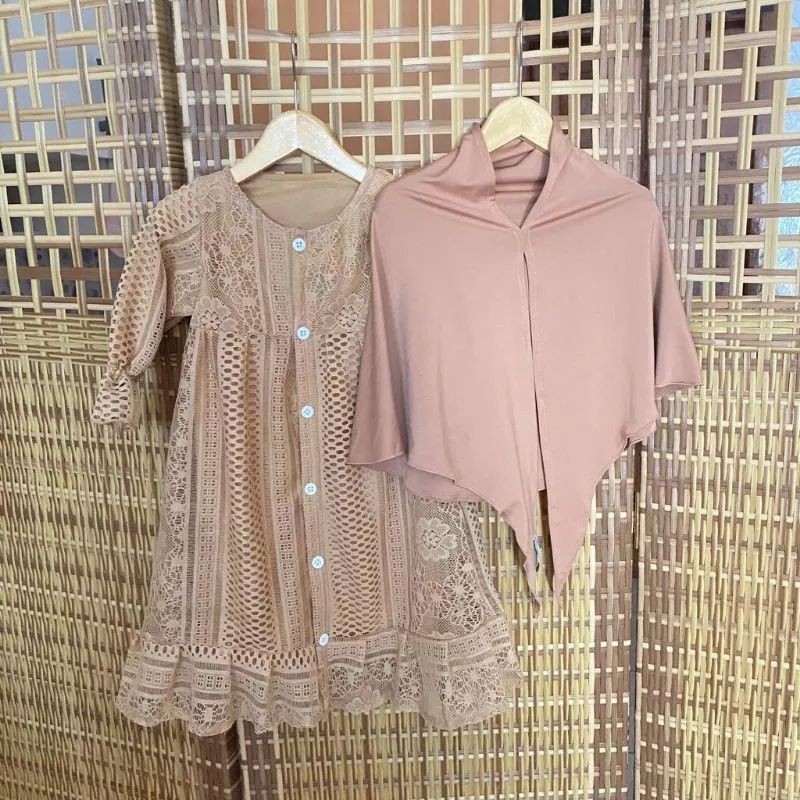 DRESS Brokat Malika Gamis anak Set Hijab usia 0-5 tahun / gamis anak bayi terbaru// PRODUK PROMO BIG
