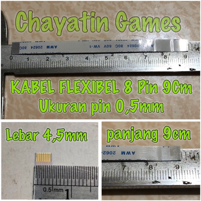 Kabel Flexibel 8 Pin Searah Halus Panjang 9 cm Ukuran Pin 0,5 mm -AD87