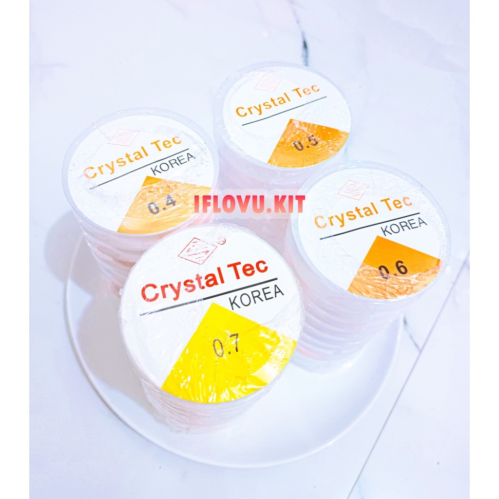 Tali Senar Elastis Crystal Tec Bahan Tali Gelang Cincin Meronce Manik Manik