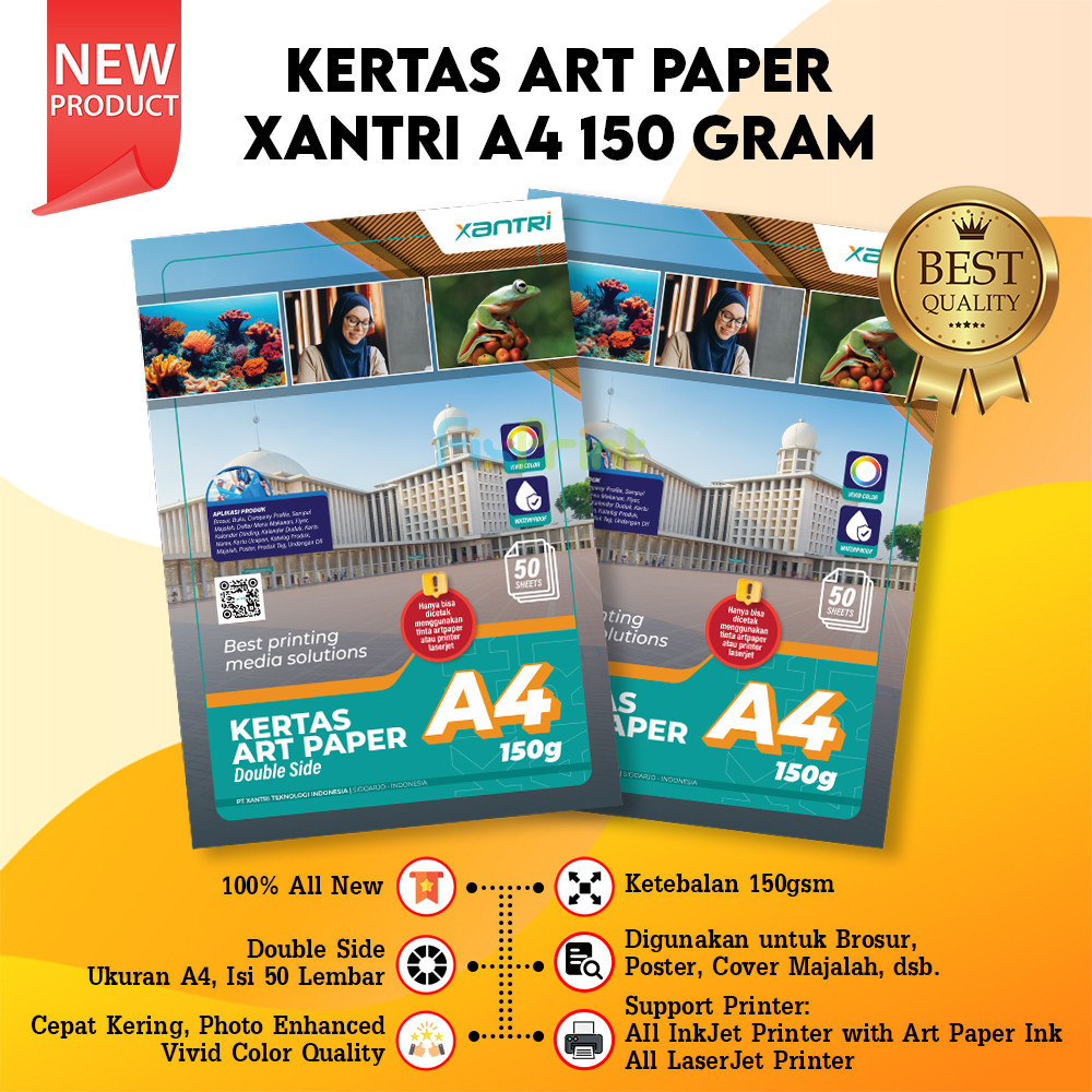 

Kertas ART PAPER A4 150g isi = 50 Lembar Kertas Foto Printer A4 Kertas Art Karton Cartoon Carton