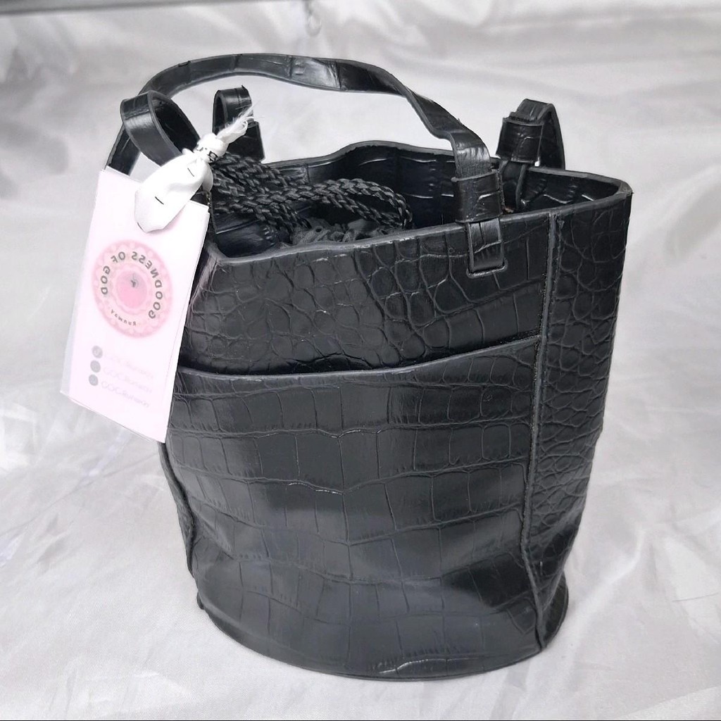 Tas Mini Kulit Hitam - Tas Mini Serut [PL40]