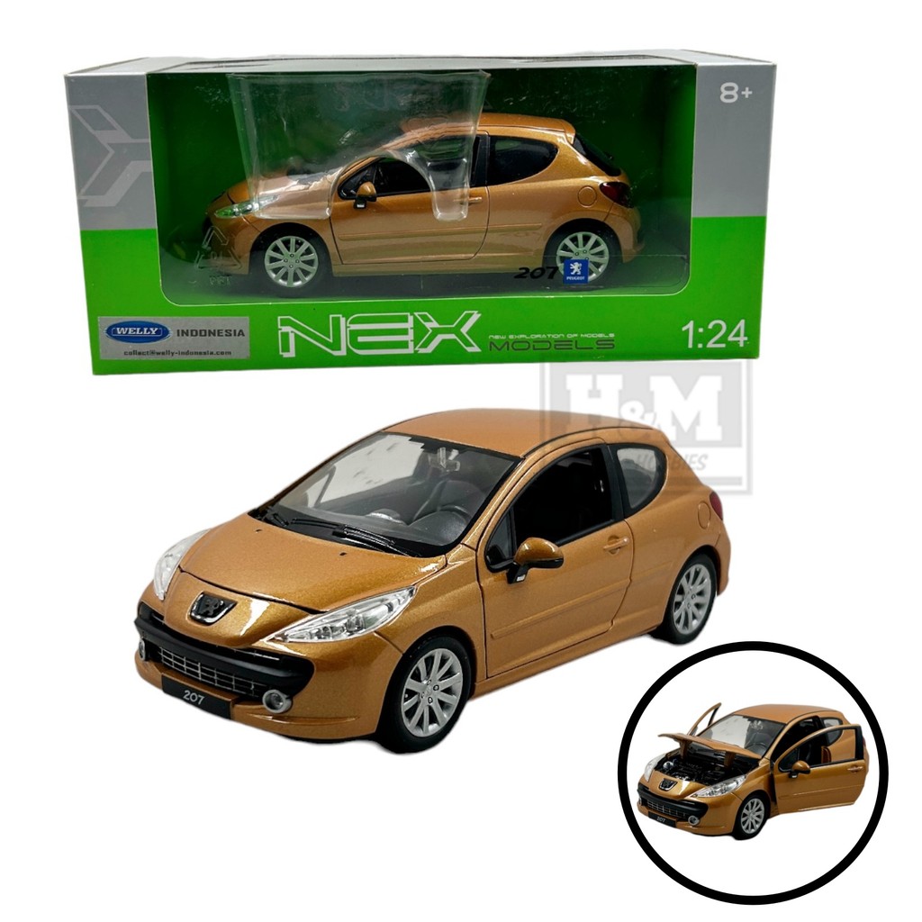 Welly NEX 1:24 Peugeot 207 - Coklat