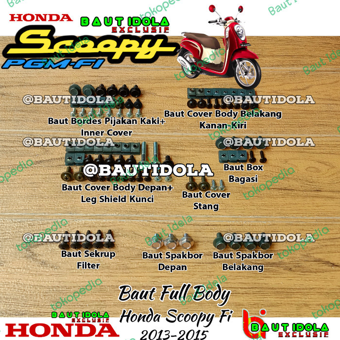 Baut Full Body Honda Scoopy Fi 2013-2015 - Full Body