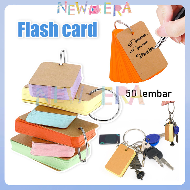 

Memo Notebook Ring / Flash Card Note Warna Warni Kartu