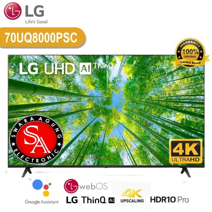 Led UHD Smart TV 70 Inch LG Type: 70UQ8000 (Khusus Medan)