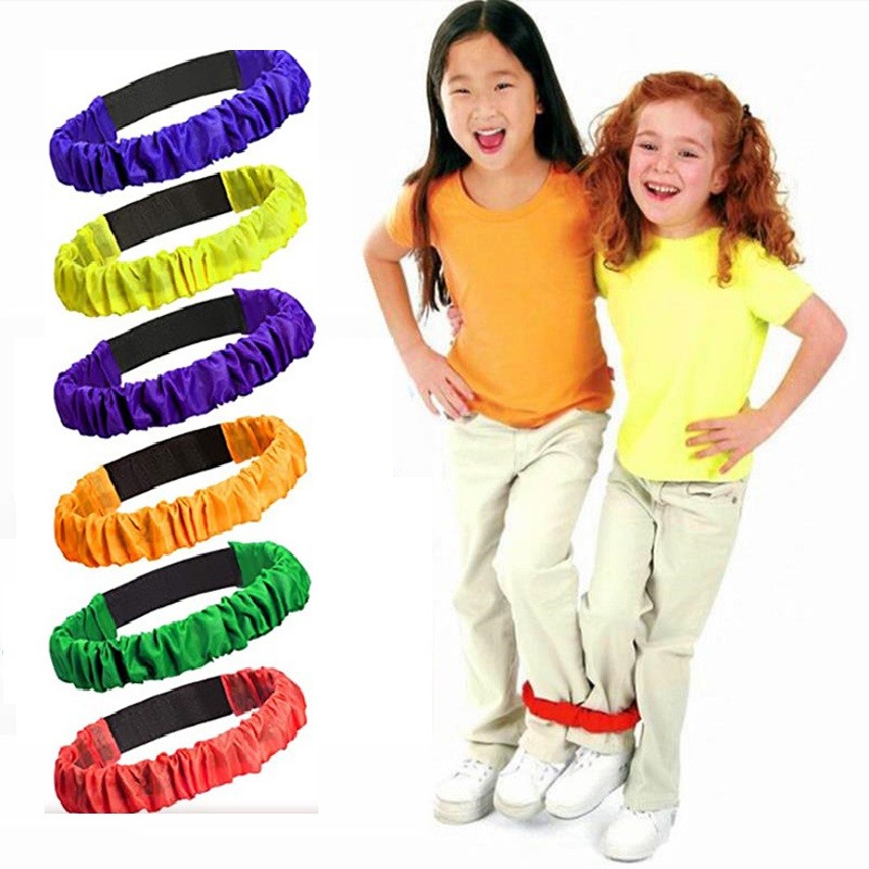 

2 Person 3 Foot Group Game Elastic Bandage Multi Person Outdoor Sports Feet Binding Rope Props Parent-child Game Elastic Bandage