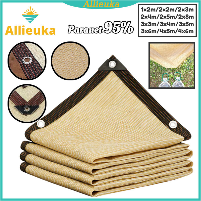 Allieuka 95% Paranet Jaring Kuning Paranet Anti-UV Sunshade Net Jaring Peneduh Balkon Jaring Rumah K
