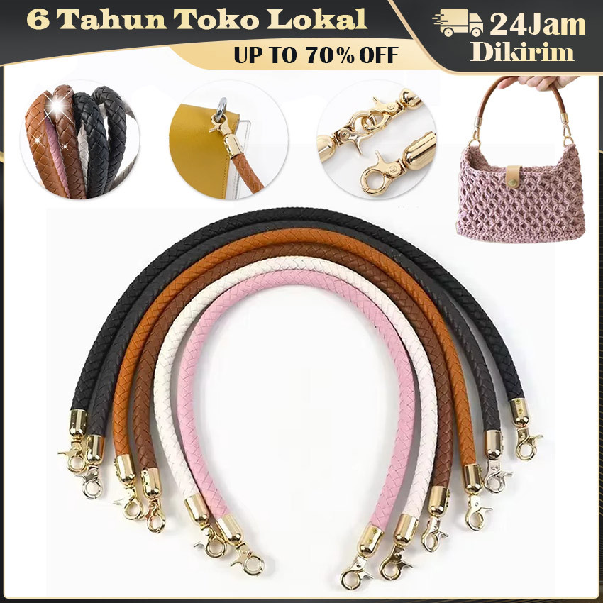Tali Tas Tangan Anyaman / Gagang Tas Kepang / Tali Tas Kulit Sintetis Kepang Braided Handle