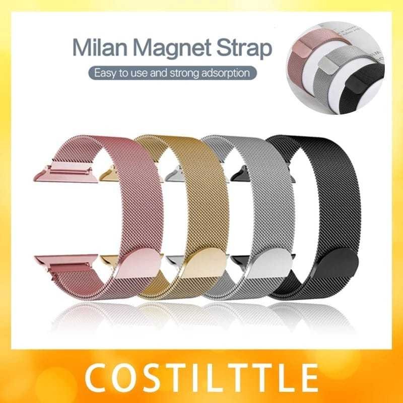 Tali Strap milanese loop magnet untuk apple watch 6 5 4 3 2 1 T500 T55 T800 T900 stainless Stell