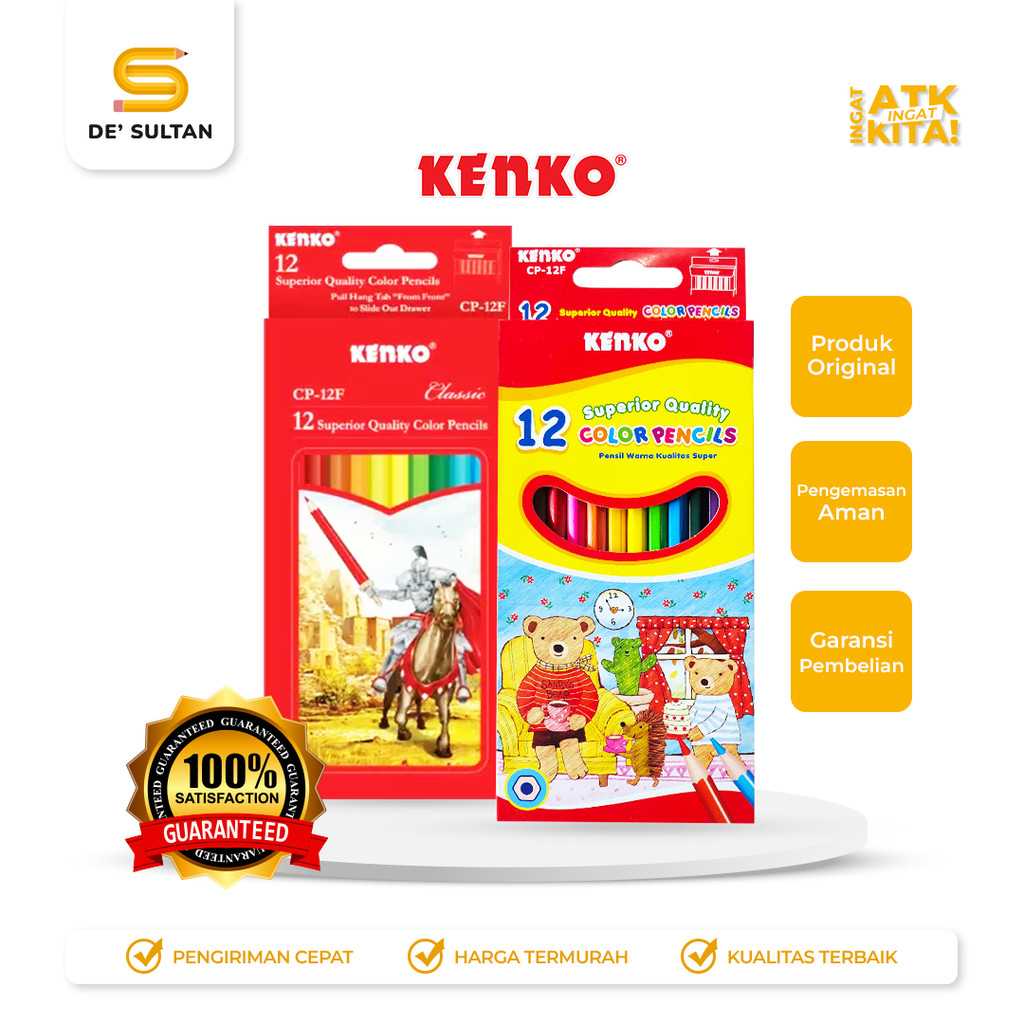 

KENKO 12 PENSIL WARNA/ COLOR PENCIL CP-12F CLASSIC (1SET)