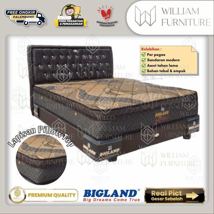 Kasur Springbed Bigland Sonia Plush Top / Matras Bigland Empuk Murah - Matras Aja, 100x200