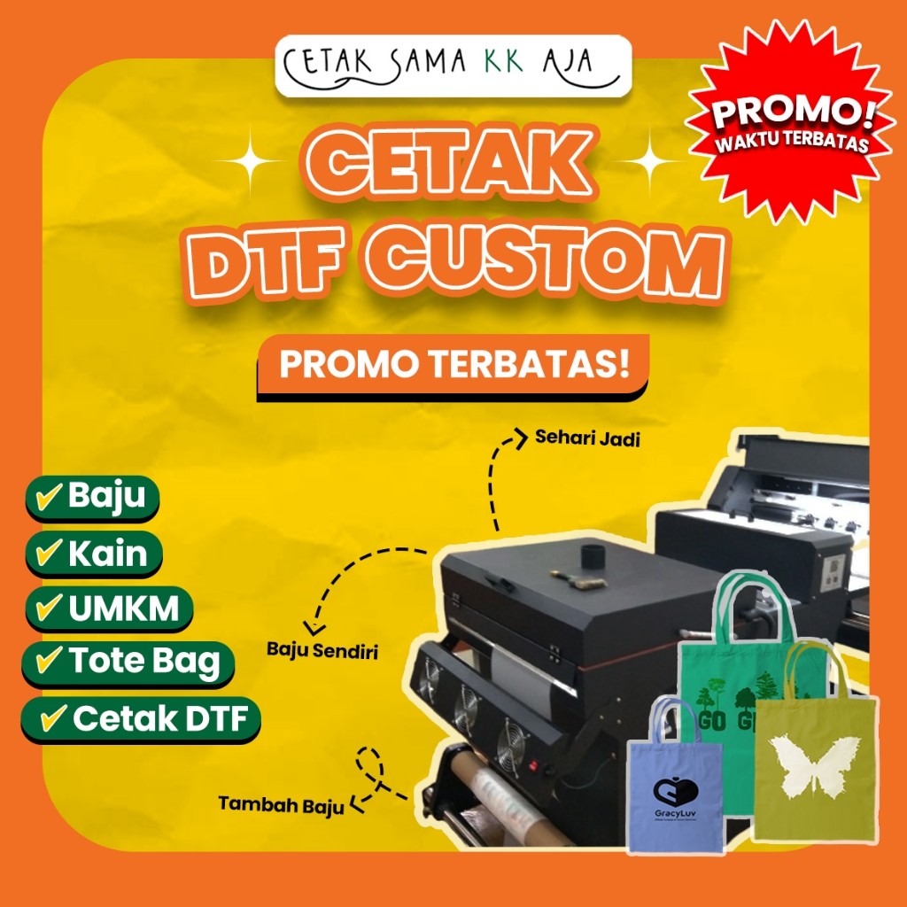 

[PROMO TERBATAS] CETAK DTF PET FILM BAGUS HARGA SPESIAL SATUAN METERAN PRINT DIGITAL TRANSFER FILM SABLON DIGITAL MURAH DISTRO BAJU TOTEBAG