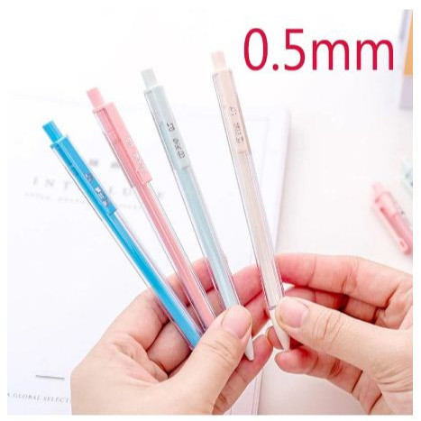 

SS Pensil Mekanik Otomatis Bentuk Hexagonal Ukuran 0.5mm Pensil Mekanik Warna Transparan Simple Untuk Stationery Sekolah