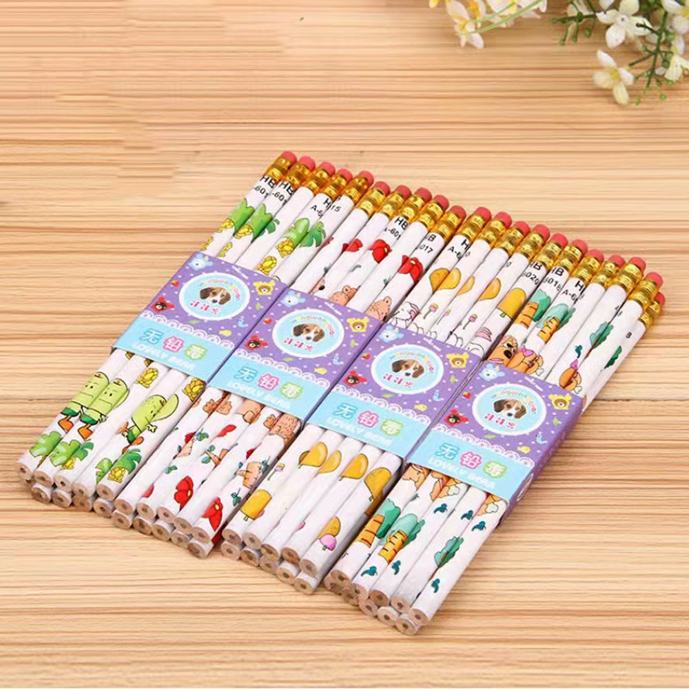 

10 Pcs / Lot Wooden Pencil HB Pencil With Eraser Children's Drawing Pencil School Writing Stationery