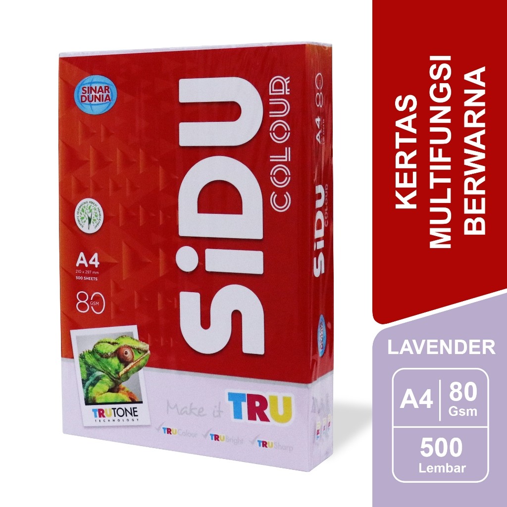 

[BMS Stationery Tangerang] SiDU Kertas Fotocopy Warna Lavender 80 GSM A4 1 RIM - SDU CLR 80 A4 185G