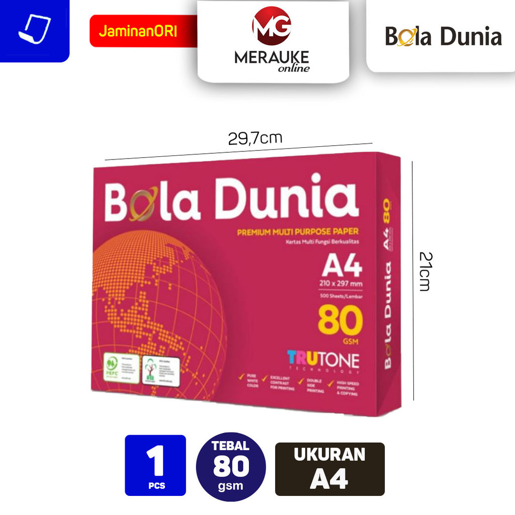 

Kertas HVS Bola Dunia A4 80 GSM