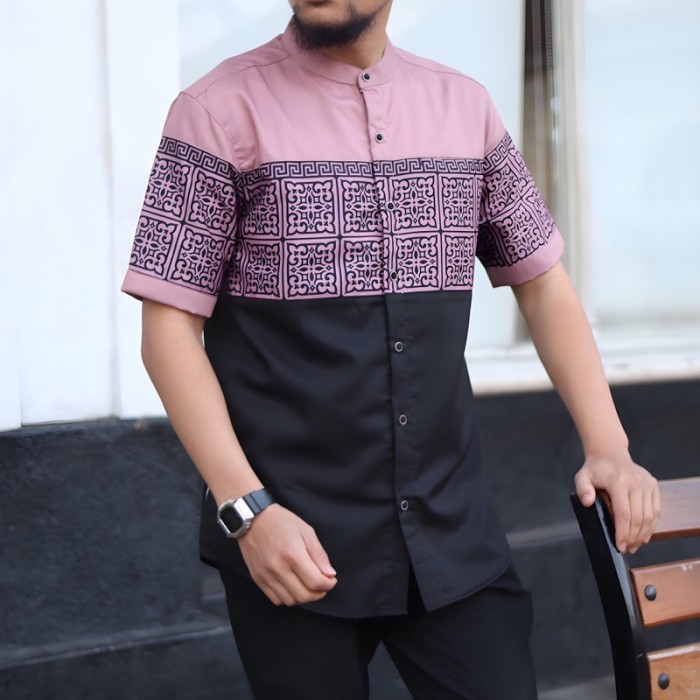 ✨TERLARIS - Baju kurta pria/fashion muslim pria/baju koko pria/kurta pakistan/M 10 - Salem, M