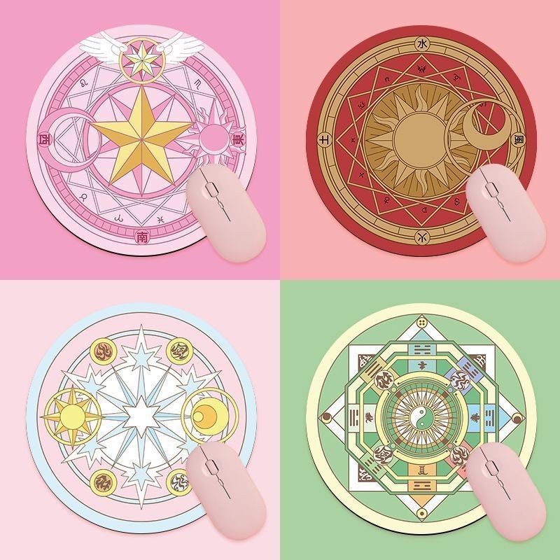 

Cardcaptor Sakura Small Round Mouse Pad Magic Circle Halloween Gift Girl Wrist Warmers Shaped Portable Computer Office Desk Mat