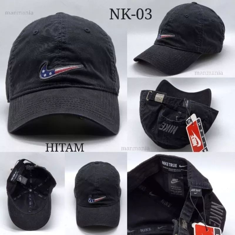 Topi Baseball Pria Distro Original Nike Uniseks Logo Centang Laki Laki Cewek
