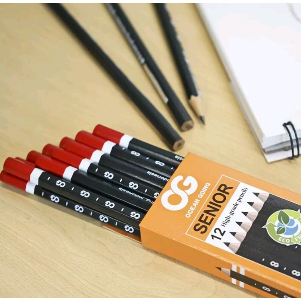 

12 PCS atau 1 Lusin Pensil Merk OG. Berkualitas.