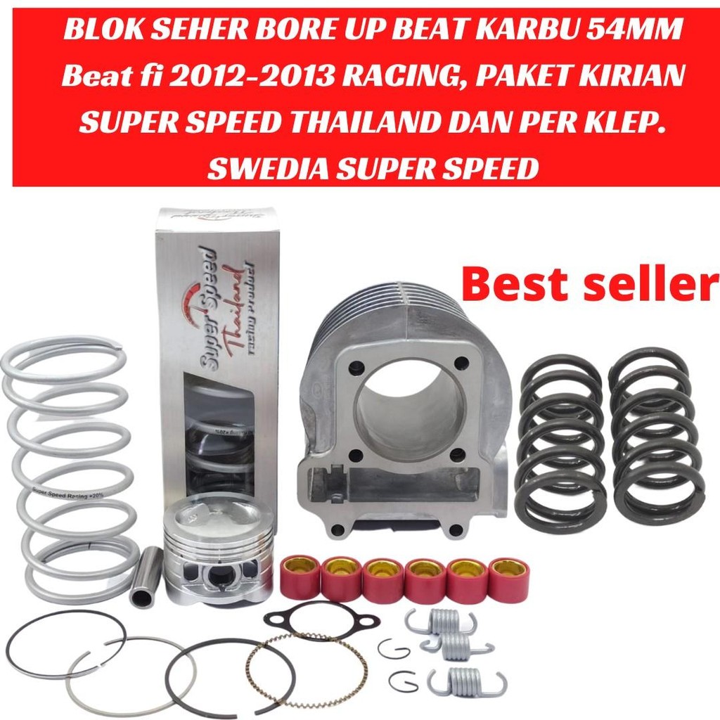 PAKET BORE UP 130 CC BLOK SEHER 53 BEAT FI NON ESP 2012-2014, SPACY FI, BEAT KARBU, GENIO BEAT POP S