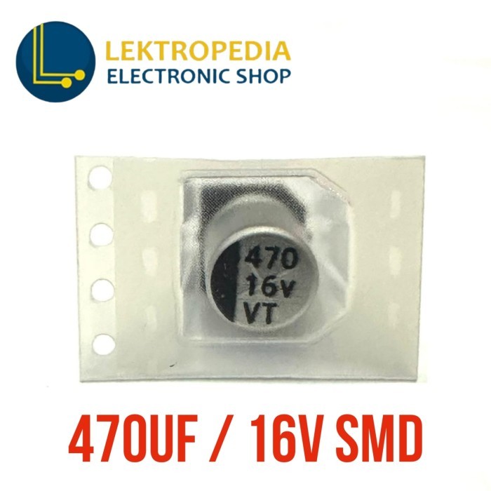 Elco 470uf 16v SMD 8x10.2mm Kapasitor 470 uf mikro 16 v volt 16volt Elko Capasitor