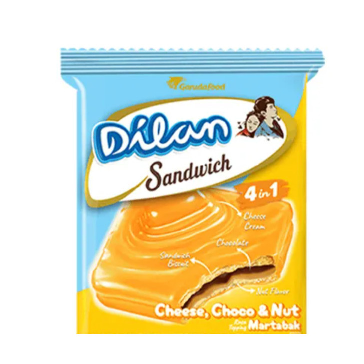 

Dilan Sandwich Cheese Choconut Rasa Toping Martabak 16gram