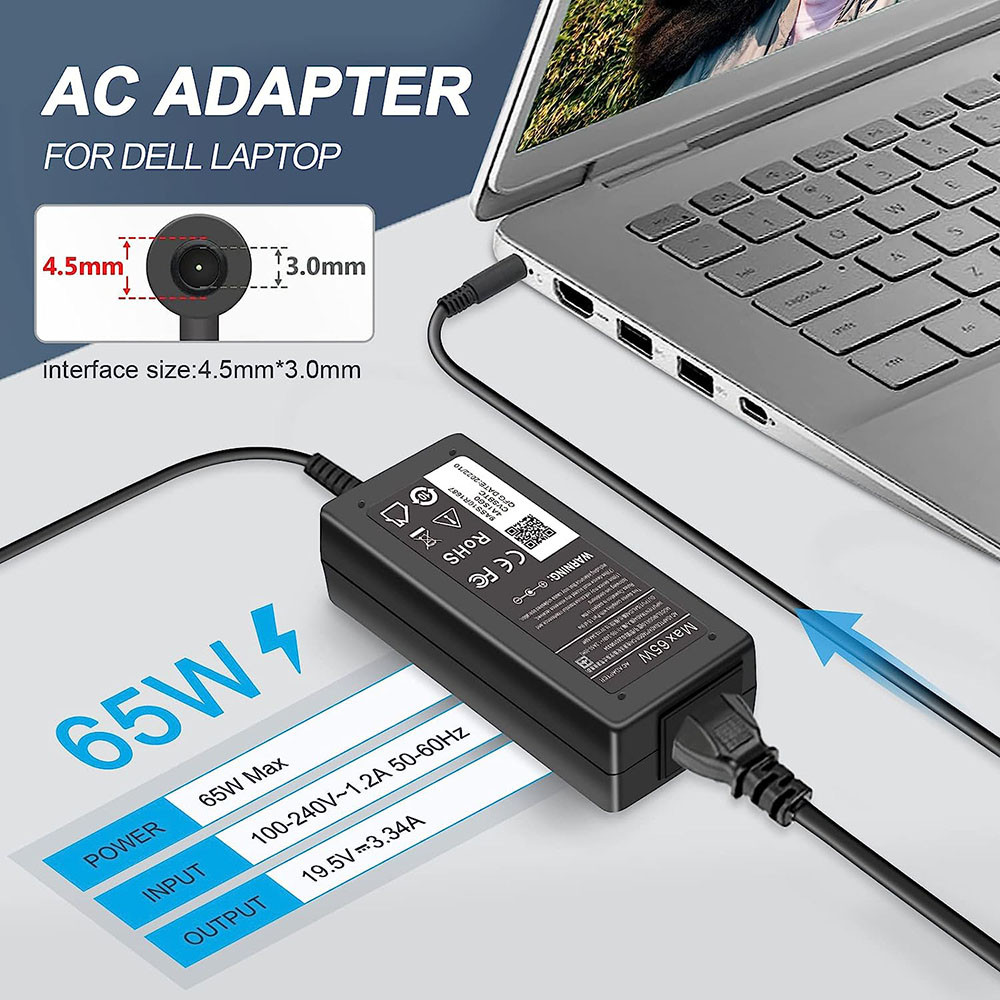 65W 45W AC Adapter Laptop Charger for Dell Latitude 13 14 15 3000 Series,for Dell Inspiron 13 14 15 