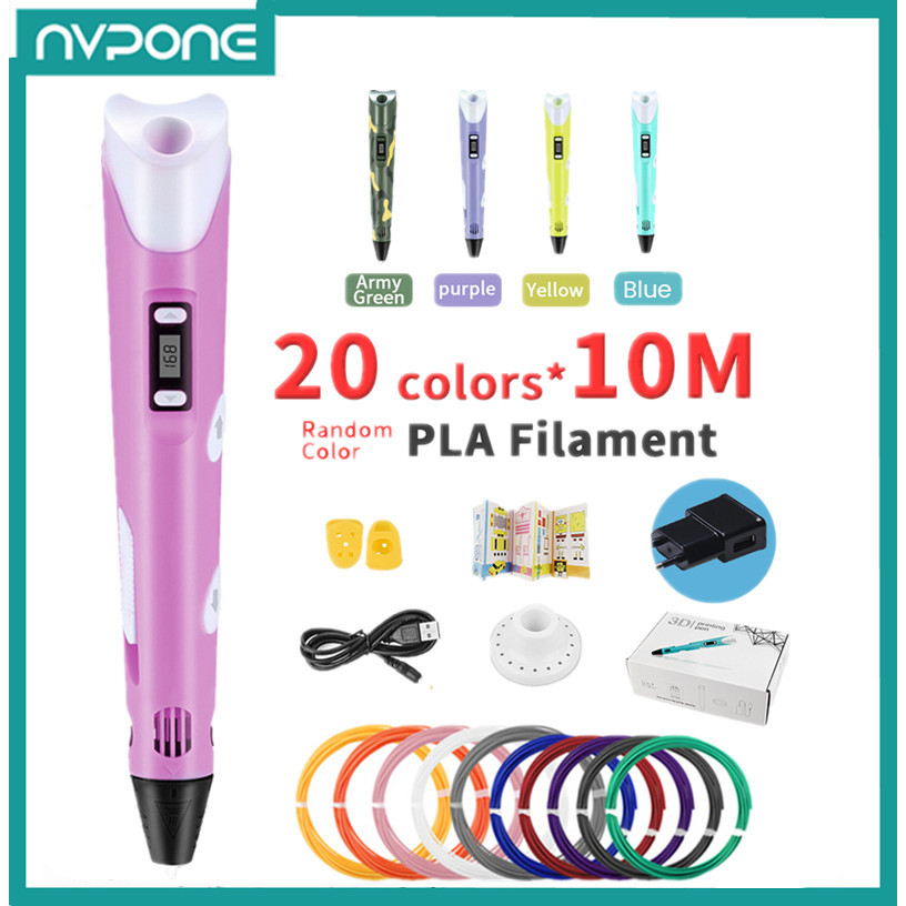 

3D Pen Set 3d Printing Pen Drawing Pencil DIY Pens PLA Filament Birthday Christmas Gift For Kids Children Graffti with Charger