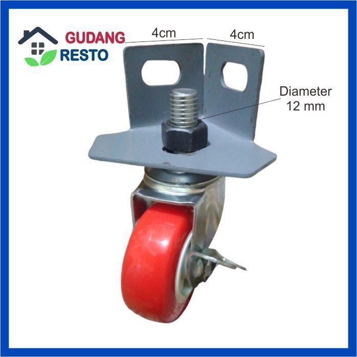 KAKI SIKU LUBANG ALAS RODA BESI DUDUKAN SINGLE BASE RAK TAPAK IMW BAUT MUR M8x15 M8 x 15