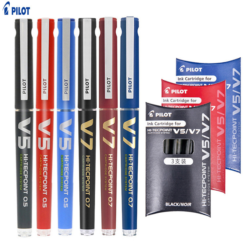 

Japan Pilot Refillable Cartridge Rollerball Liquid ink Gel Pens, BXC V5 V7 Hi-Tecpoint 0.5mm/0.7mm Tip Blue Roller Ball Pen