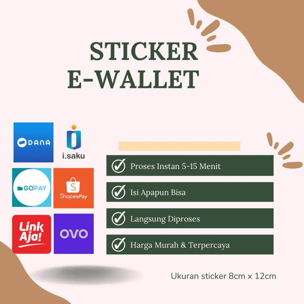 

<Chat Admin> Sticker / Stiker wallet saldo 8 x 12 cm tra