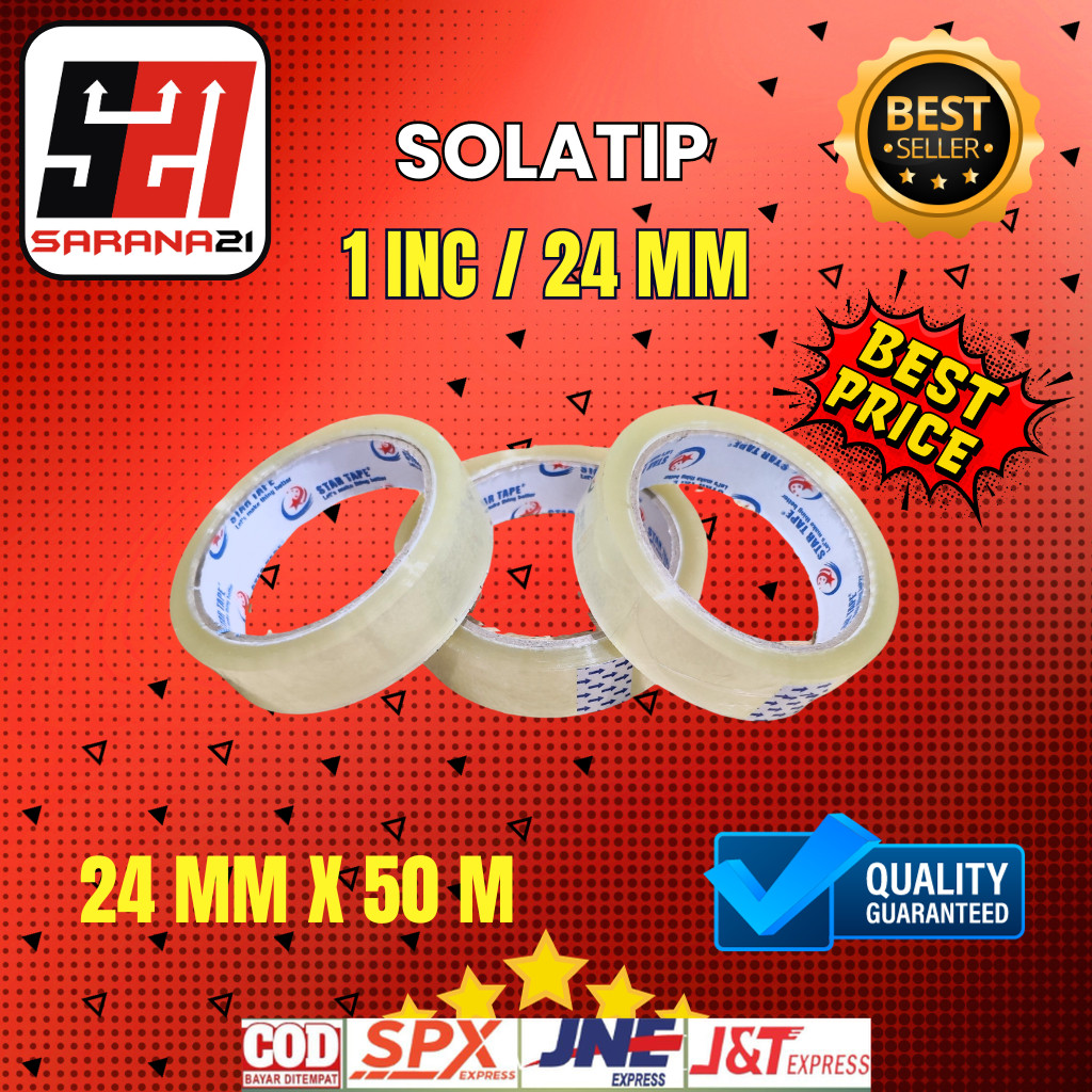 

Selotip Isolasi 24mm x 50m Star Tape Berbahan aman untuk anak-anak