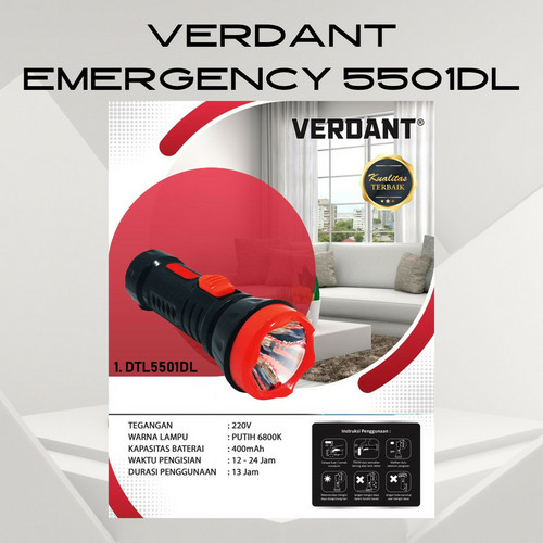 VERDANT LAMPU SENTER EMERGENCY TORCH LIGHT DTL5501DL / DTL 5501 DL