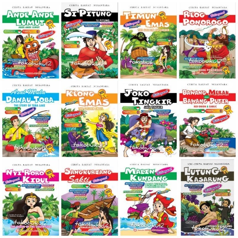 

TOKOJUJUR BK15 Buku Cerita Anak Bergambar Dongeng Rakyat Bilingual Seri Lengkap Edukasi Full Colour