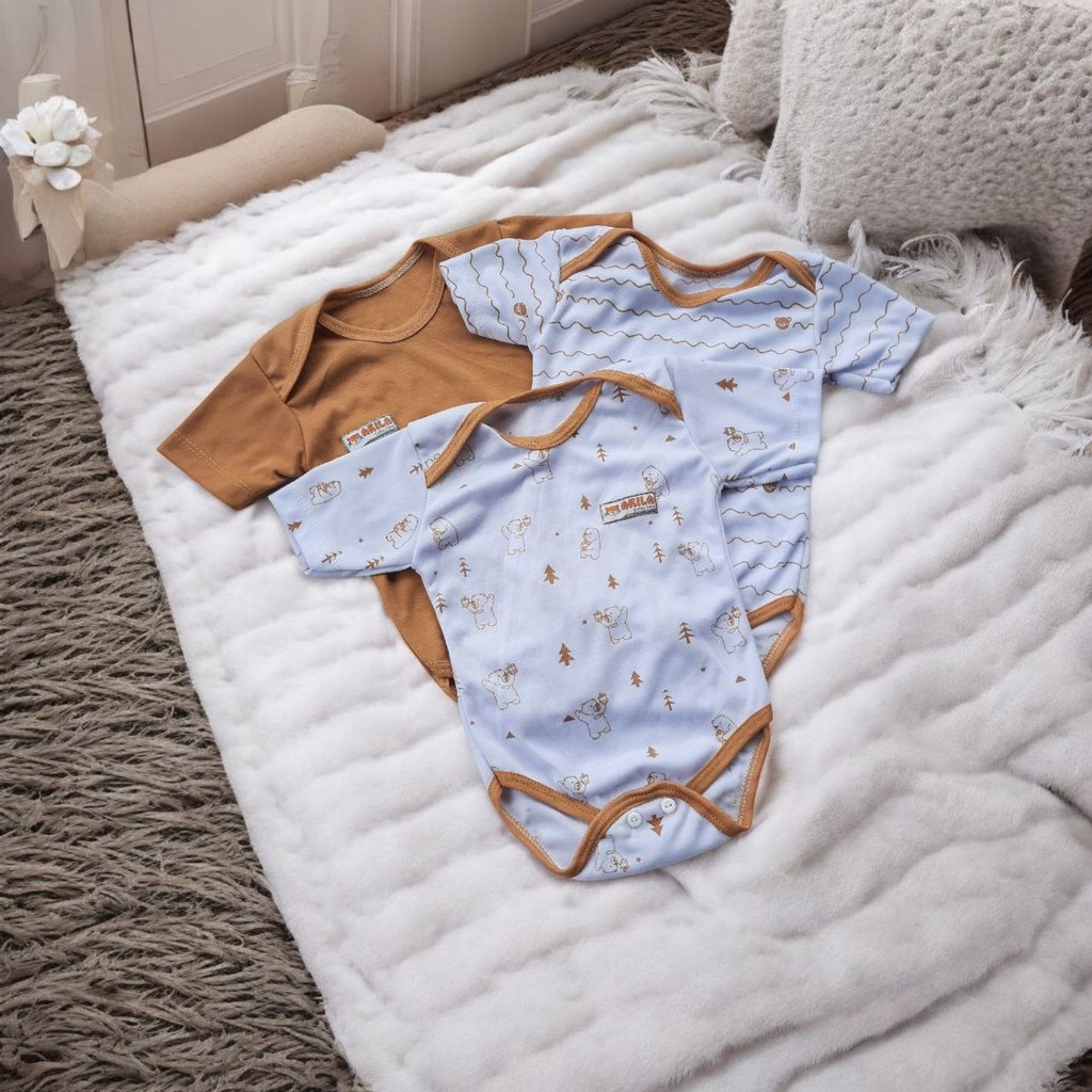 3 Potong Jumper jumpsuit romperr Bayi Baru Lahir Laki-Laki Perempuan Lucu