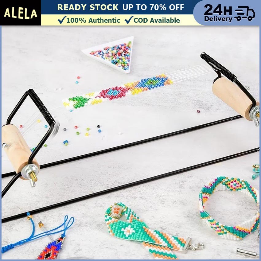 Alat Tenun Manik-Manik Gelang Kalung Kayu DIY Wood Weaving Beading Loom  Jewelry Handmade Knitting T